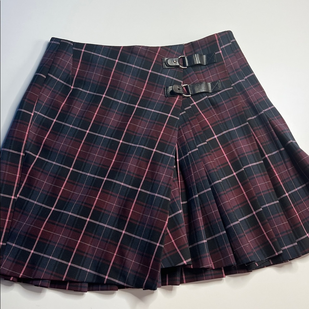 Maje mini skirt pleated flared preppy tartan Wool dark Academia traditional - Picture 5 of 13
